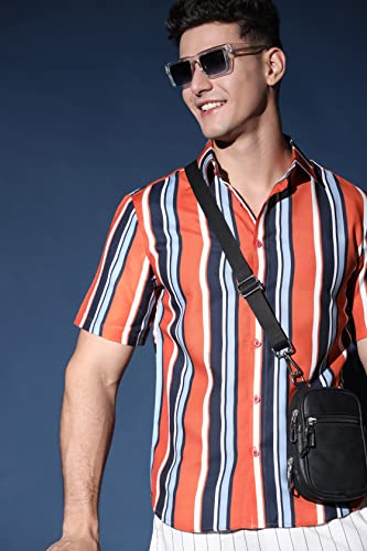 Image of GRECIILOOKS Shirt for Men | Casual Stylish | Short Sleeve | Formal | Man's Regular fit | Rayon Shirts | Summer-Button Down