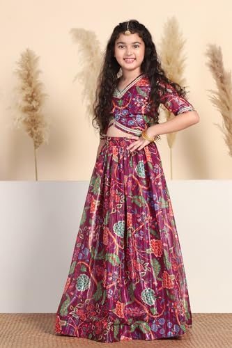 Image of Fashion Dream Girl's Georgette Readymade Lehenga Choli Set|lehenga for kids|kids lehenga