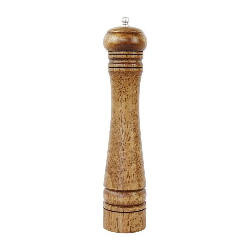 Macinapepe o Macinasale Macinapepe manuale in legno di acacia vintage, macinapepe e spezie, adatto for cucina domestica, cucina di ristorante, riunioni all'aperto Macina sale o Pepe(10in)