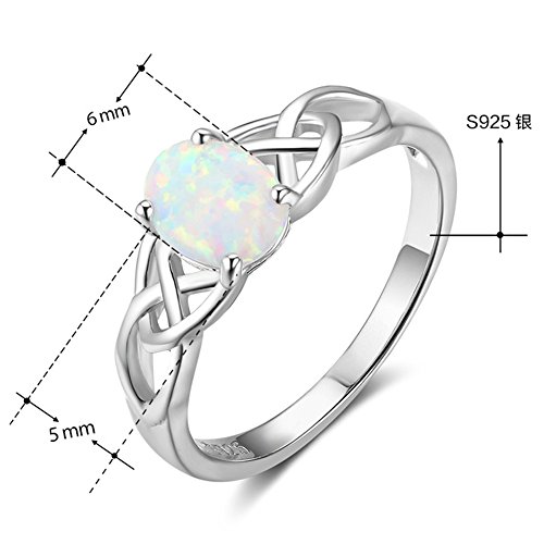 925 Sterling Silver Celtic Knot Heart Shaped Fire Opal Wedding Engagement Ring2
