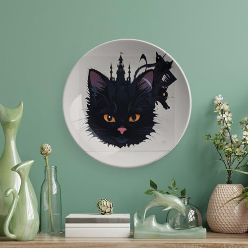 Plato decorativo de porcelana Abstract Kitty 6 pulgadas miniatura 5