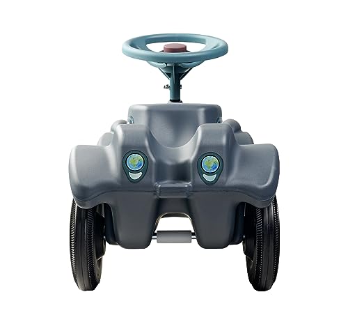 BIG Bobby Car Classic Eco - Rutschauto ab 1 Jahr aus Recycling-Material mit Lenkrad und Hupe, für Kinder von 1-5 Jahre (bis 50 kg), Anthrazit mit bunten Aufklebern – Bild 4