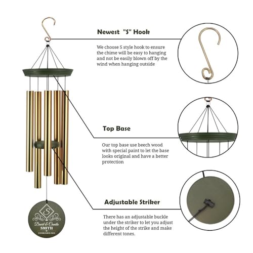 Image of ASTARIN Personalized Wind Chimes for Anniversary, Customized Wedding, Anniversary Presents, Birthday Gifts for Loved One,Gifts for Couples, Gift for Wife, Gift for Her