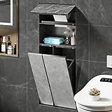 Nicchia Doccia Incasso Nicchia a Muro per Carta Igienica, Cestino per Rifiuti e Mobiletto, Porta Scopino per WC In Acciaio Inossidabile, Ideale per La Ristrutturazione del Bagno