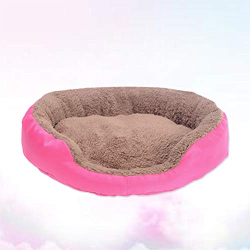 Tapete retangular para casa de gato POPETPOP para cachorro cama acolchoado macio (rosa)