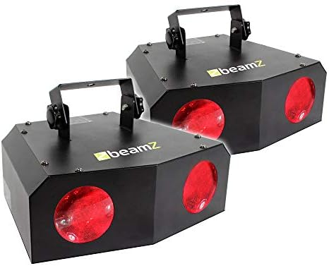 2X Beamz Nomia Double Lens Disco DJ LED Lights with Strobe Stage Band Lightin...
