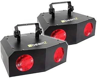 2X Beamz Nomia Double Lens Disco DJ LED Lights with Strobe Stage Band Lightin...