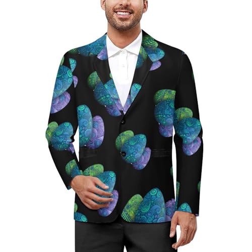 Halloween Eggs Men's Blazer Printed Button Suit Jacket Slim Sport Coat Blazers