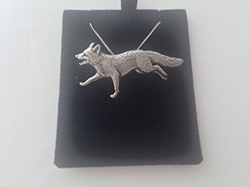 Pendentif Fox en argent 925 fait main avec chaîne 40cm et boîte cadeau chic