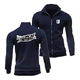 KGQSHFVF Sudadera Tipo Cárdigan De Primavera Y Otoño para Hombre para At .ta. C K .O N .T .it. An Comfort Chaqueta con Cremallera Estampado Sin Capucha-Dark Blue||XL