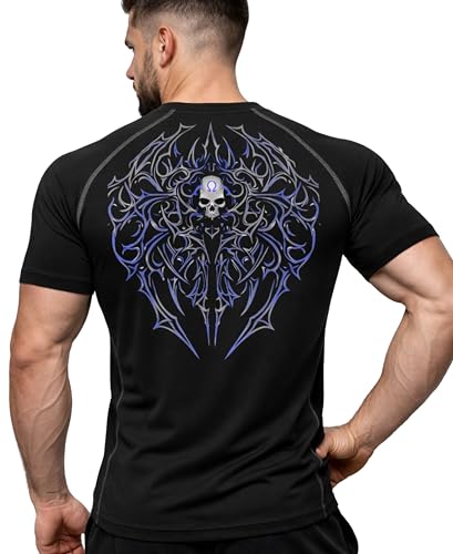 Image of BULLAR Men's Polyester Blend Compression T-Shirt, Half Sleeve Athletic Sports Tight, Crew Neck, Slim Fit Tshirt for Fitness and Workout