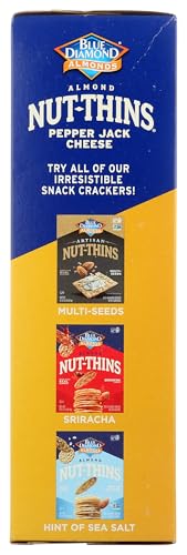 Image of Blue Diamond Almonds Nut Thins Cracker Crisps, Pepper Jack Cheese, 4.25 Ounce