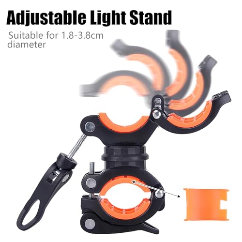 Wheelchair Walking Stick Rack Universal Walking Stick Holder - 360 Rotatable Adjustable Cane Holder Clip set for Electric Mobility Scooters Elderly Walkers Crutch Holder Accessory (white, orange) - Image 4