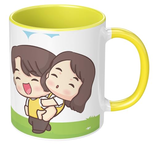 Image of NH10 Designs Raksha Bandhan Gifts Printed Mug with Keychain Best Rakhi Combo Gift for Brother & Sister Rakshabandhan Return Gifts for Sister White 350ml Coffee Mug(Pack of 5)(Combo Set)(RMCKRCG810)