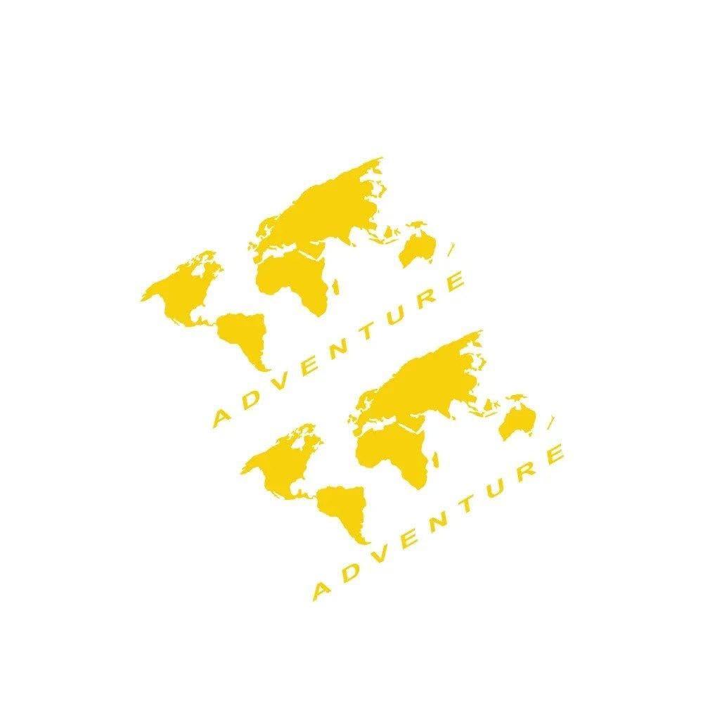 Autocollants de voiture aventure 100x53cm jaune brillant pour break