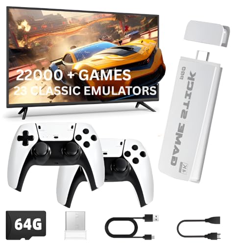 Image of (New 2025) Video Games for Kids Retro Game Stick for Tv Wireless Video Games for tv Gaming 64GB in Built Video Game HD Games Console Built in 22K Game Console Ultimate 90s Retro Game Box for All