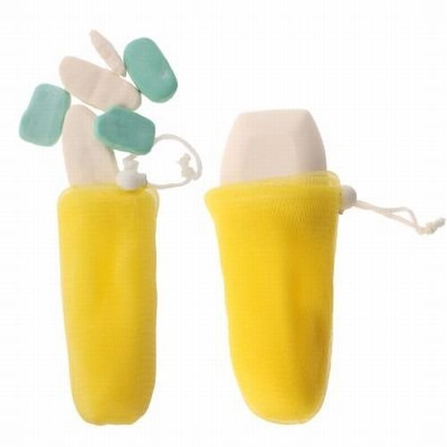 2 Lathering Soap Pouches Exfoliating Scrubber Netting Bar Holder Save End Scraps