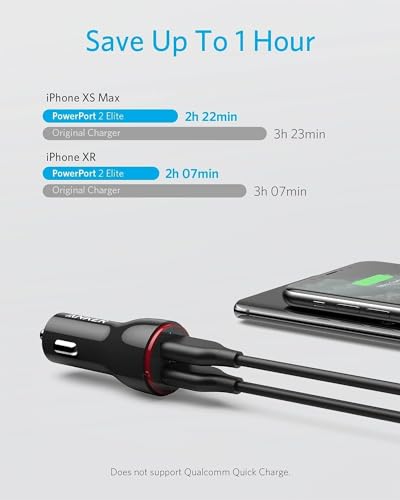 Anker Kfz-Ladegerät PowerDrive 2 für Auto in Schwarz