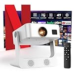 Smart Projector 2026 [Compatible with Netflix/Dolby Audio/Disney & Live TV] Native 1080p Projectors 30000 Lumens Portable Projector 4K Auto Focus & 6D Keystone | Screen Mirroring for iOS/Android