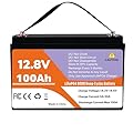 12V 100Ah LiFePO4 Lithium Battery Group 31 Rechargeable 8000+ Deep Cycle Lithium Batteries, IP65 Waterproof, Built-in 100A BMS, Low Temp Protection Perfect for RVs, Backup, Trolling Motors