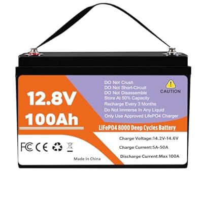 12V 100Ah LiFePO4 Lithium Battery Group 31 Rechargeable 8000+ Deep Cycle Lithium Batteries, IP65 Waterproof, Built-in 100A BMS, Low Temp Protection Perfect for RVs, Backup, Trolling Motors