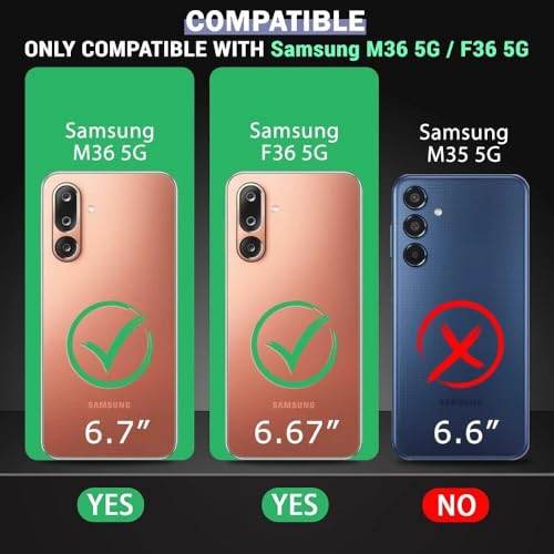 Image of AIBEX Compatible for Samsung F36 5G / Samsung M36 5G Mobile Back Case Cover, Crystal-Clear Shockproof Bumper with Camera Guard |(TPU+PC) | Anti-Yellow, Slim Transparent - Black