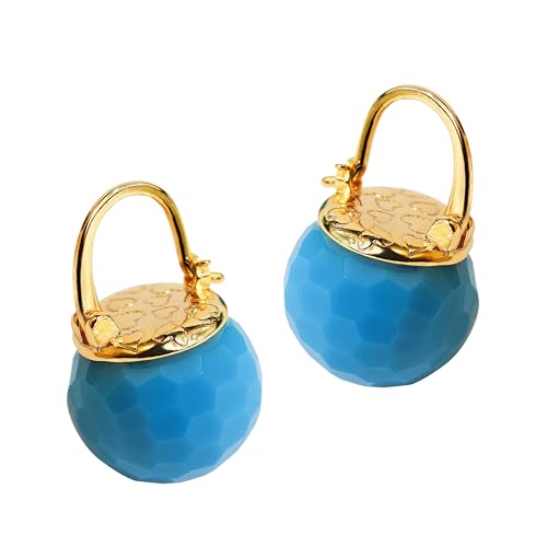 Image of Crystal Earrings for Women, Sparkly Austrian Crystal Disco Ball Earrings, 18K Gold Plated Post Drop Earrings with Colorful Spheres, Hypoallergenic & Lightweight, Ideal Gift for Her