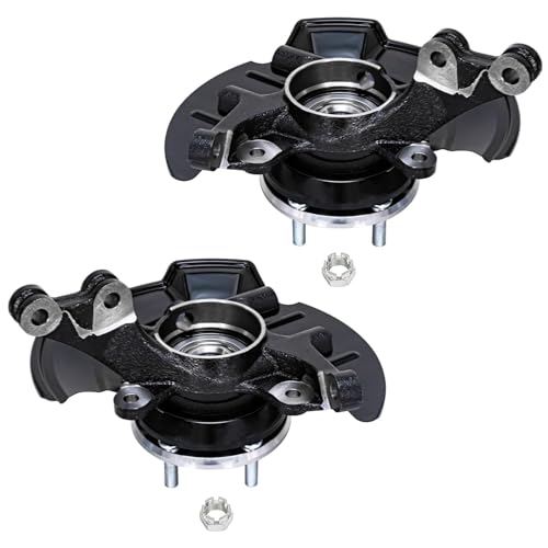 Image of Detroit Axle - 4pc Front Steering Knuckles with Wheel Hub Bearings Struts with Coil Springs Replacement for 2007-2010 Hyundai Elantra w /4-Wheel ABS