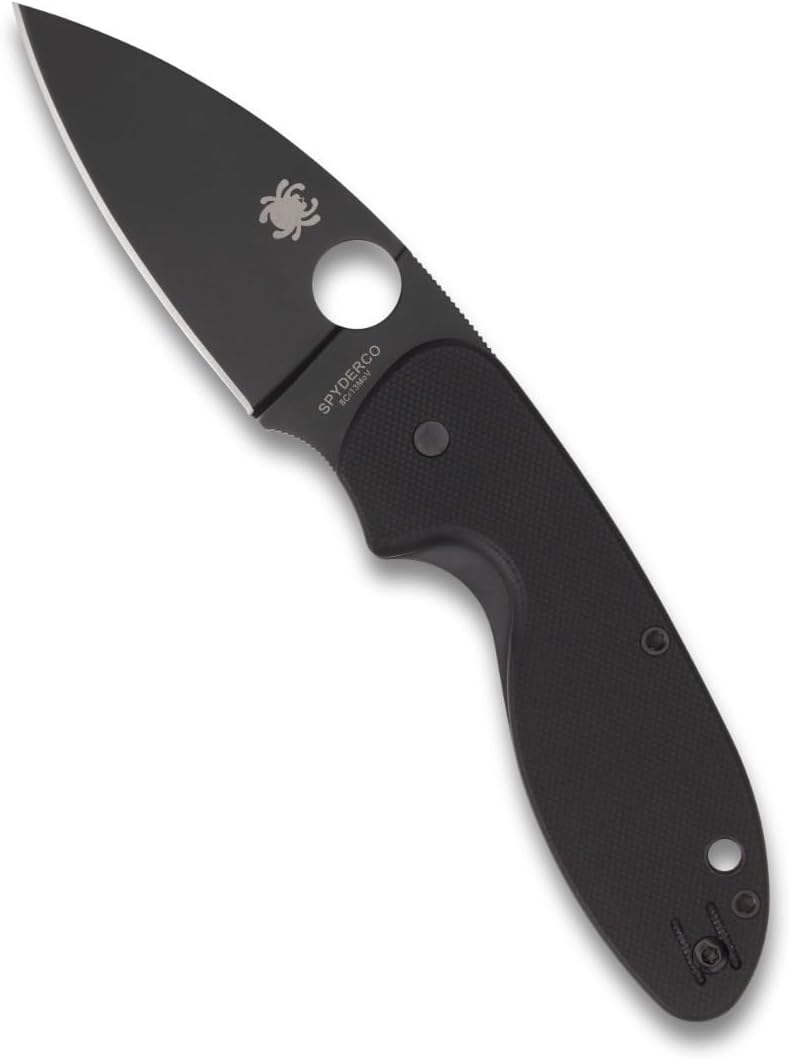 Spyderco Efficient Folding Pocket Knife with 2" 8Cr13MoV Steel Blade and G-10 Handle - EDC Knife for Men and Women, Perfect for Hunting, Tactical, Camping, Survival, Hiking - PlainEdge - C216GP