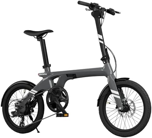 URTOPIA Foldable Electric Bike, 29lbs Ultra Light Carbon Fiber E-Bike, Assembly-Free Folding Electric Bikes for Adults, Removable Battery, 500W Motor, 20 Mph 40 Miles, Perfect for Commuting (Grey)