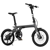 URTOPIA Foldable Electric Bike, 29lbs Ultra Light Carbon Fiber E-Bike, Assembly-Free Folding Electric Bikes for Adults, Removable Battery, 500W Motor, 20 Mph 40 Miles, Perfect for Commuting (Grey)