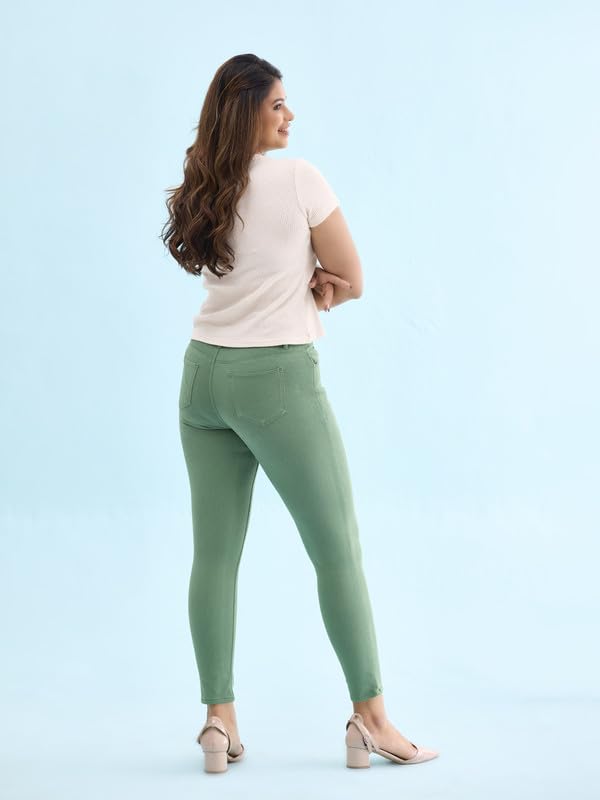 Image of GO COLORS Women Mid Rise Premium Straight Jeans