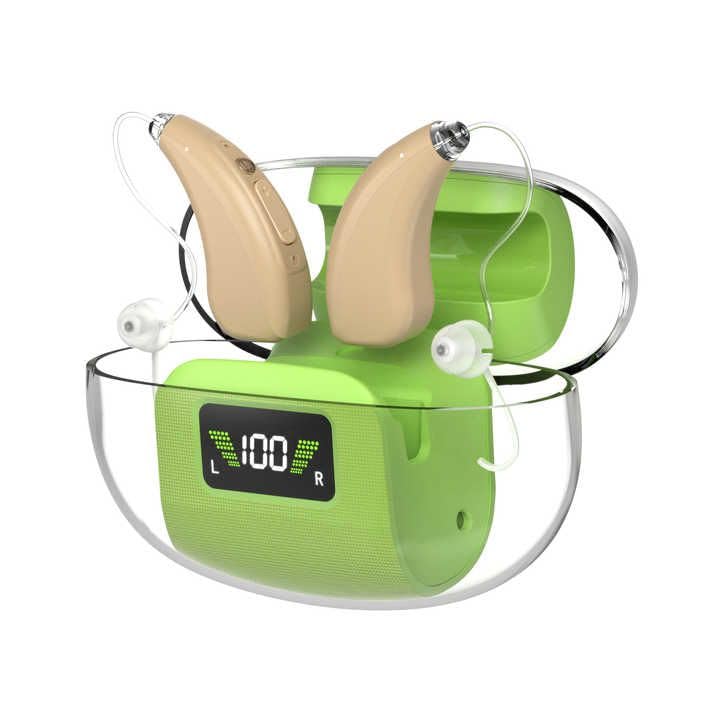 Image of Wireless Hearing AID Rechargeable Ear Hearing Machine for upto 65% Hearing Loss /Bionic Ear Sound Amplifier for Old Age BEIGE