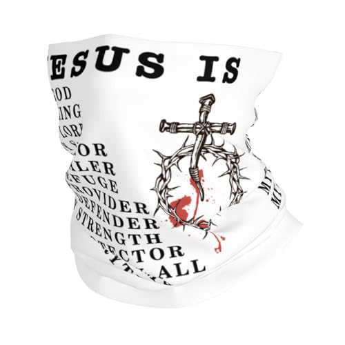 Pasamontañas Jesús Es Mi Dios Mi Rey Mi Señor Religión Negra Cuello Bufanda Durable Calentador De Cuello Respirable Bandana para Deportes Cámping Ciclismo 25X50CM