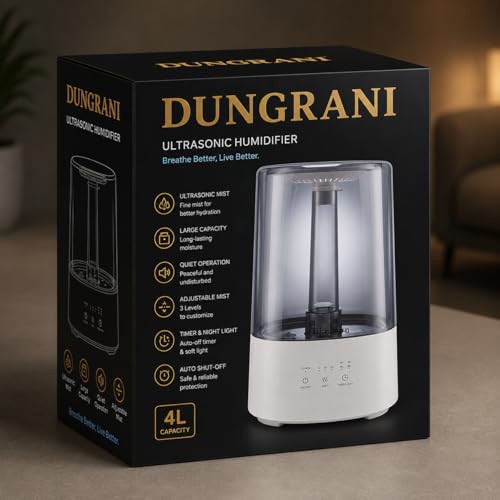 Image of Smart Ultrasonic 3.2L Air Humidifier for Room moisture Ultrasonic Fragnance Humidifiers Cool Mist for Dryness Aromapathey Essential Oil Diffusers for Home,Office,Spa,Nursery & Baby