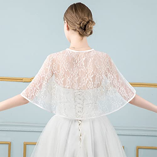 Wedding Bridal Shawl Wrap Capelet Floral Lace for Tulle Cape Shrug3