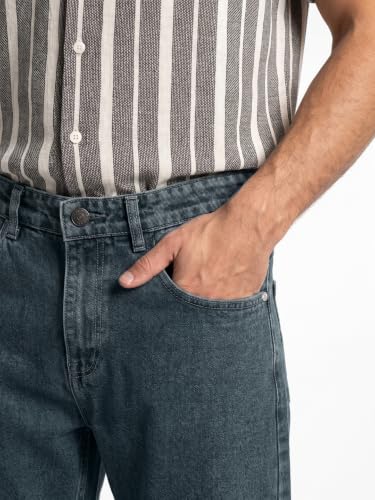 Image of Urbano Fashion Men's Relaxed Fit Washed Denim Jeans Non-Stretchable