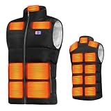 [Yoigood] 電熱ベスト 【40800mAh大容量バッテリー付き 17箇所発熱】 加熱ベスト 前後独立スイッチ 3段階温度調節 USB給電 ヒートジャケット 速暖 保温 メンズ レディース 加熱服 暖房ウェア 丸洗い 省エネ 通勤 通学 防寒対策 (JP, アルファベット, L, ブラック バッテリーなし)