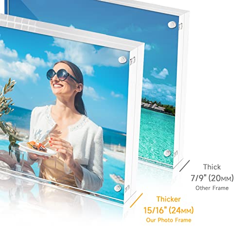 Anisum Small Picture Frame,2X6 Picture Frame Horizontal/Vertical Stand 2 Sided Magnetic Frames (24Mm Thicker) #TOP5