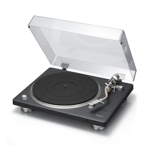 Image of Denon DP-500BT Hi-Fi Bluetooth Turntable (Black), Built-in Switchable Phono Preamp, Semi-Automatic Operation, MM Cartridge, 33⅓, 45 & 78 RPM Belt-Drive Vinyl Record Player