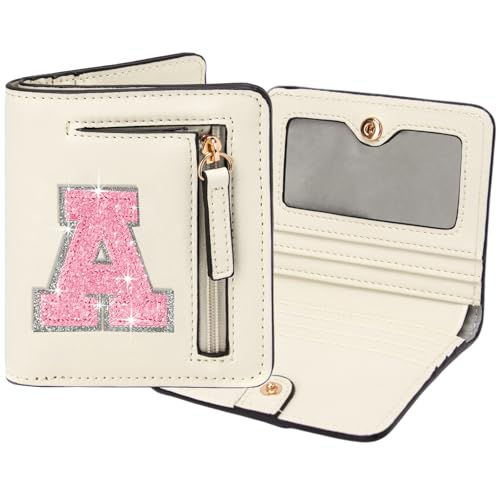 Image of Birthday Gifts for Teen Girl Kids Wallet Girl Wallets Small Initial Rfid Wallet Teen Girls Gift Preppy Stuff for Girls Beige A