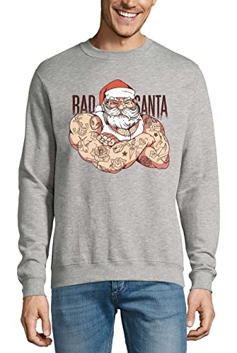 Pull en coton gris Bad Santa pour éviter les tricots de Noël qui grattent