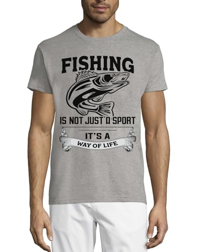 T-shirt Fishing is Not Just A Sport Coton Gris Crew Neck