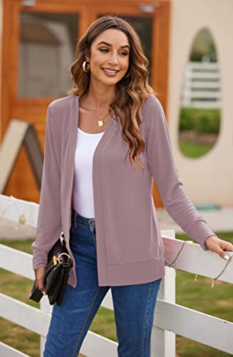 Image of Womens Casual Lightweight Long Sleeve Cardigan Flowy Soft Open Front Knit Cardigan Sweaters