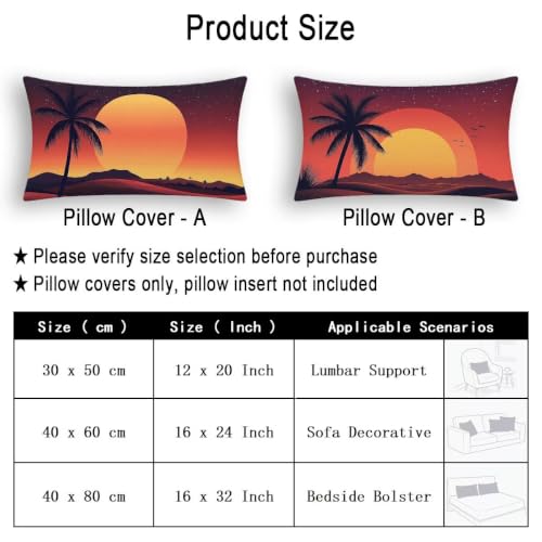 Fundas cojines 40x60 playa para cama juego de 2 fundas de almohada rectangular naranja de sofa 6