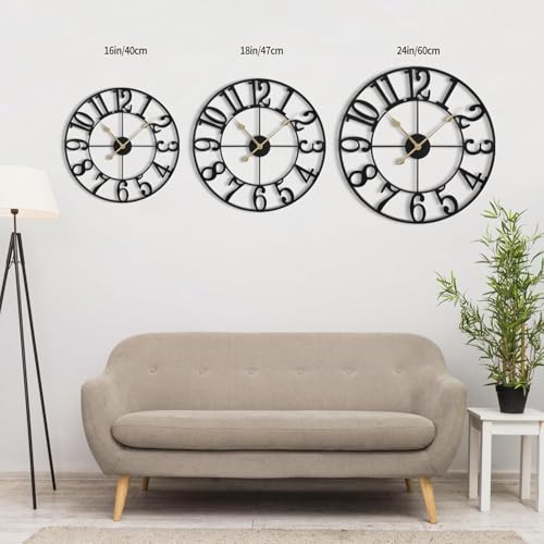 Image of Morden Metal Wall Clock for Living Room, Bedroom, Office, Kitchen, Stylish Wall Clock for Home and Hall, Designer Big Size Modern (DA-240, 50 CM)