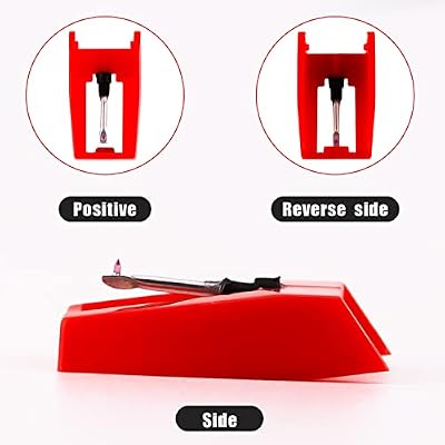 3pcs Record Player Needle, Turntable Replacement Needle Long-Lasting Record Player Needle Replacement Diamond Stylus Replacement for Vinyl Record Player LP Phonograph,Victrola, ION, Crosley (Red)