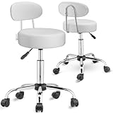 CONFORTABLE : Le tabouret à roulettes à hauteur réglable de CASARIA saura vous séduire grâce à son rembourrage épais de 10 cm. Celui-ci est réglable en continu de 46 à 60 cm, idéal pour un bureau.