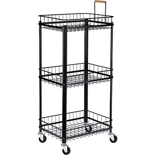 INNO STAGE Carrito de cocina con ruedas, organizador de almacenamiento de 3 niveles