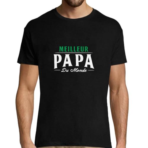 T-Shirt Homme Meilleur Papa du Monde en coton bio pour le quotidien